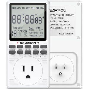 Timer Outlet, Multifunctional 7-Day Cycle Programmable Plug-in Digital